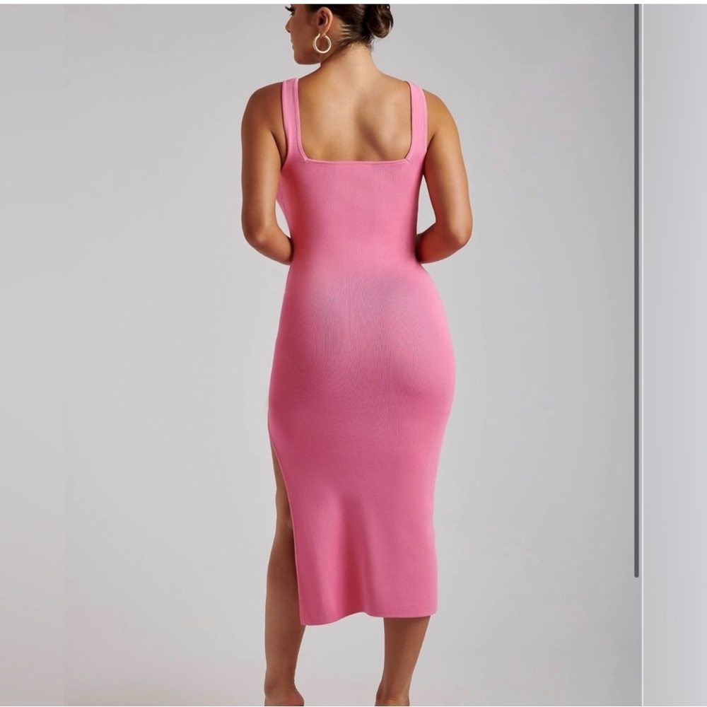 Meshki Squared Neck Bandage Midi Dress L - Picture 2 of 7
